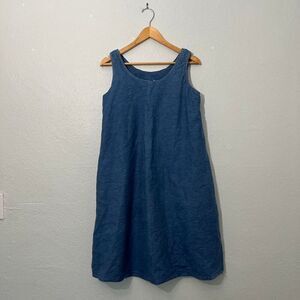 handmade blue chambray denim maxi midi dress